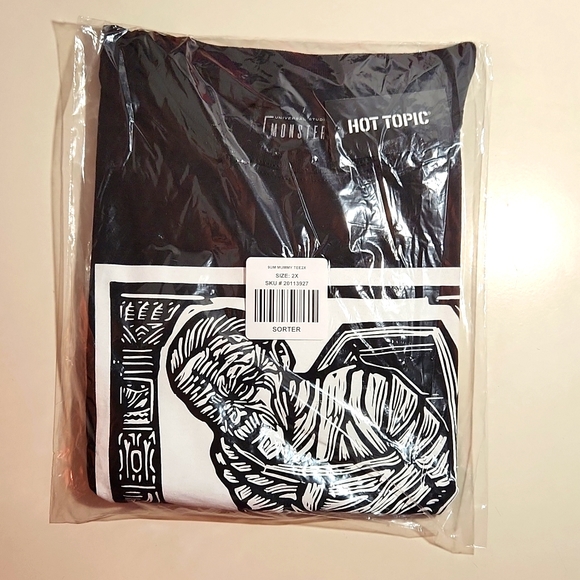 ❤️NWT VINTAGE HOT TOPIC UNIVERSAL MONSTERS MUMMY TEE SHIRT GRAPHIC HALLOWEEN 2X - Picture 2 of 7